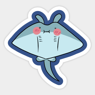 Cute Blushing Manta Ray Sticker